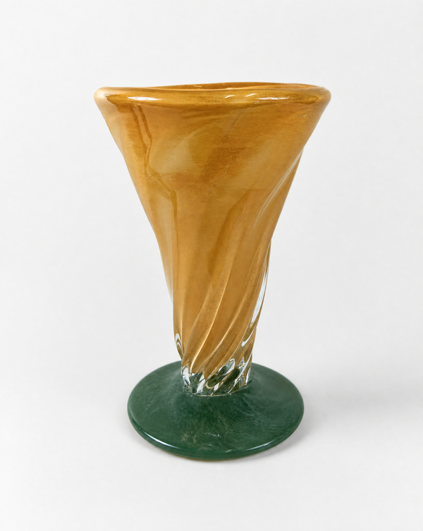 Glasvase Aprikot, große schlanke Trompetenform, 28 cm von LATÉLIO