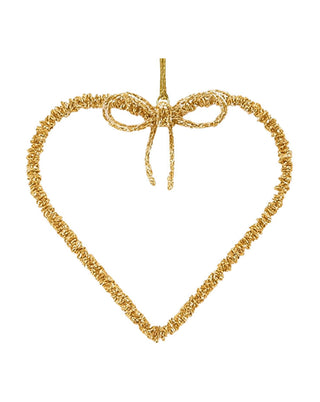 Herz aus goldenen Perlen mit Schleife, in 10 und 20 cm, von LATÉLIO