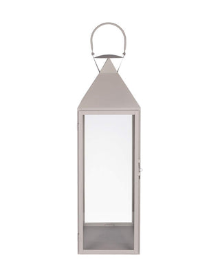 Hohe Laterne aus Metall in Beige mit Glas, ca. 61 cm, von LATÉLIO