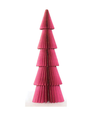 Schlanker Tannenbaum aus Wabenpapier in Pink, in 16 und 45 cm, von LATÉLIO