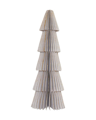 Schlanker Tannenbaum aus Wabenpapier in Taupe, Größe 30 cm