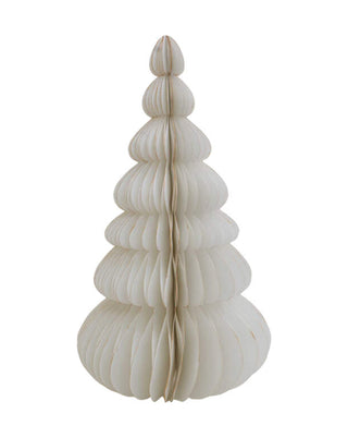Stehender Tannenbaum aus Wabenpapier in Weiß, ca. 45 cm, von LATÉLIO