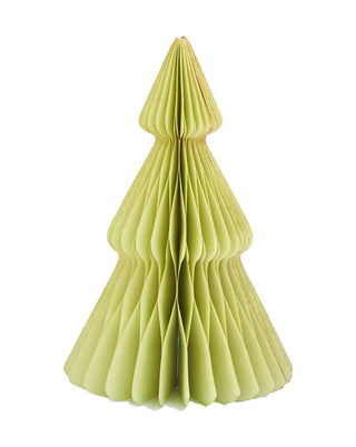 Stehender Tannenbaum aus Wabenpapier in Pistazie, Größe 24 cm