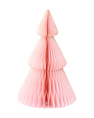 Stehender Tannenbaum aus Wabenpapier in Puderrosa, in 24 und 50 cm, von LATÉLIO