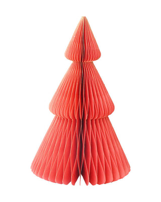 Stehender Tannenbaum aus Wabenpapier in Rot, in 50 und 80 cm, von LATÉLIO