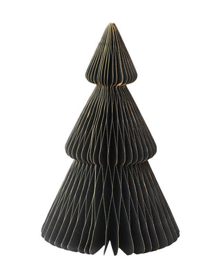 Stehender Tannenbaum aus Wabenpapier in Schwarz, in 50 und 80 cm, von LATÉLIO