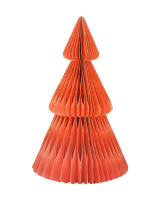 Stehender Tannenbaum aus Wabenpapier in Rot, Größe 80 cm