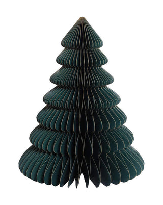 Stehender Tannenbaum aus Wabenpapier in Petrol, in 50 und 80 cm, von LATÉLIO