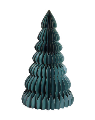 Stehender Tannenbaum aus Wabenpapier in Petrol, Größe 80 cm