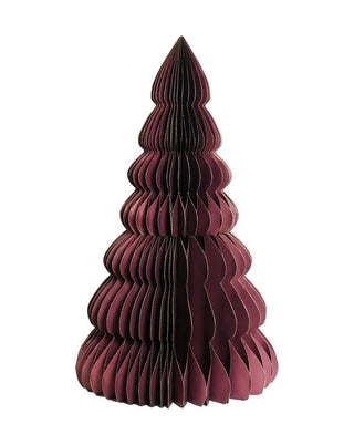 Stehender Tannenbaum aus Wabenpapier in Bordeaux, Größe 80 cm