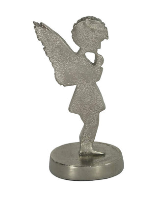 Kleiner stehender Engel aus Aluminium in Silber, ca. 16 cm, von LATÉLIO