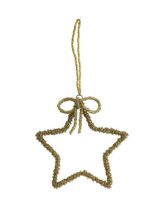 Stern in Gold Antik mit Schleife zum Aufhängen, ca. 17 cm, von LATÉLIO