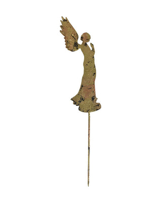 Engel am Stab in Grün Antik zum Stecken, ca. 37 cm, von LATÉLIO