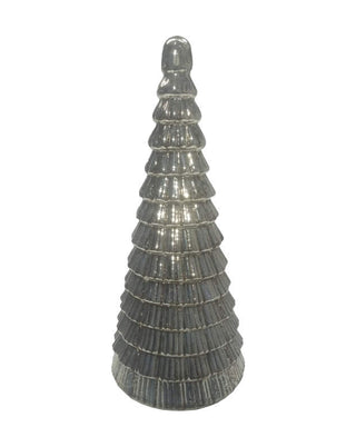 Hoher Deko-Baum in oxidiertem Kupfer-Grau, ca. 56 cm, von LATÉLIO