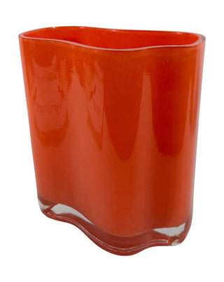 Glasvase Orange organische Form 21 cm