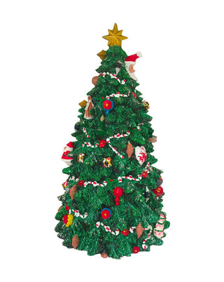 Spieluhr als geschmückter grüner Weihnachtsbaum mit goldenem Stern, Größe 30 cm
