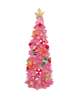 Deko-Weihnachtsbaum in Pink mit Zuckerstangen und goldenem Stern, ca. 21 cm, von LATÉLIO
