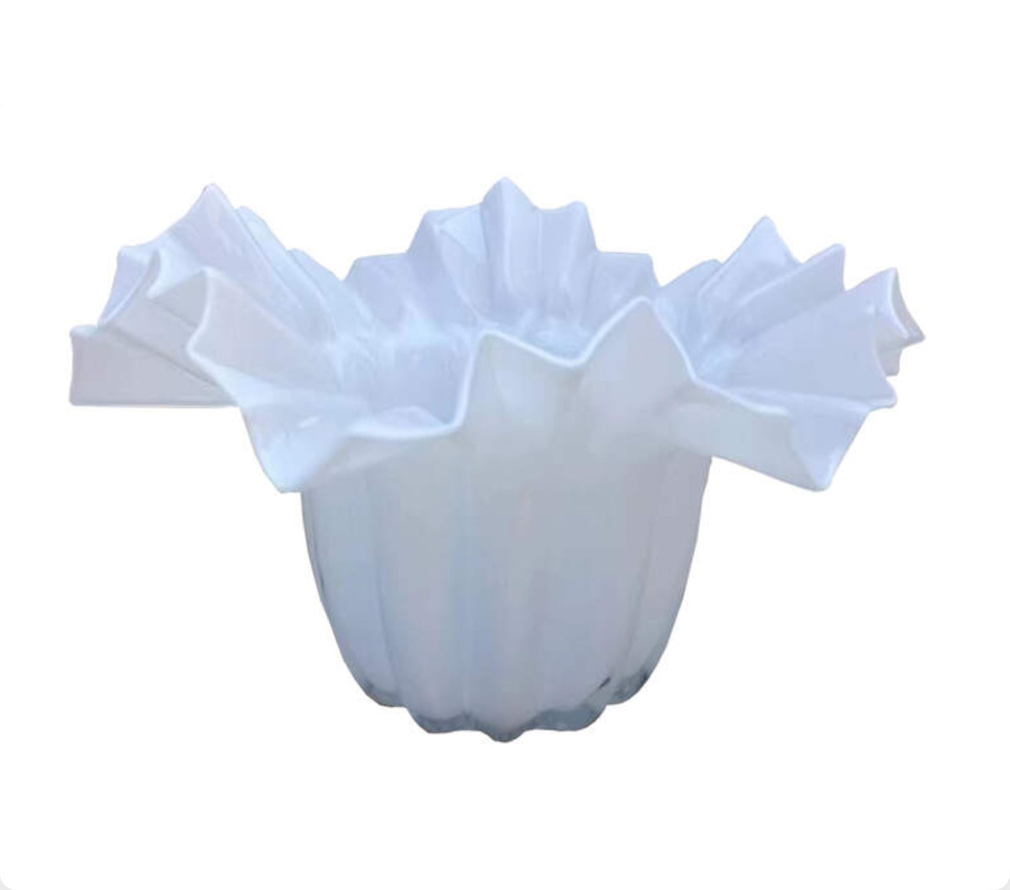 Glasvase Weiß — geschwungene Form