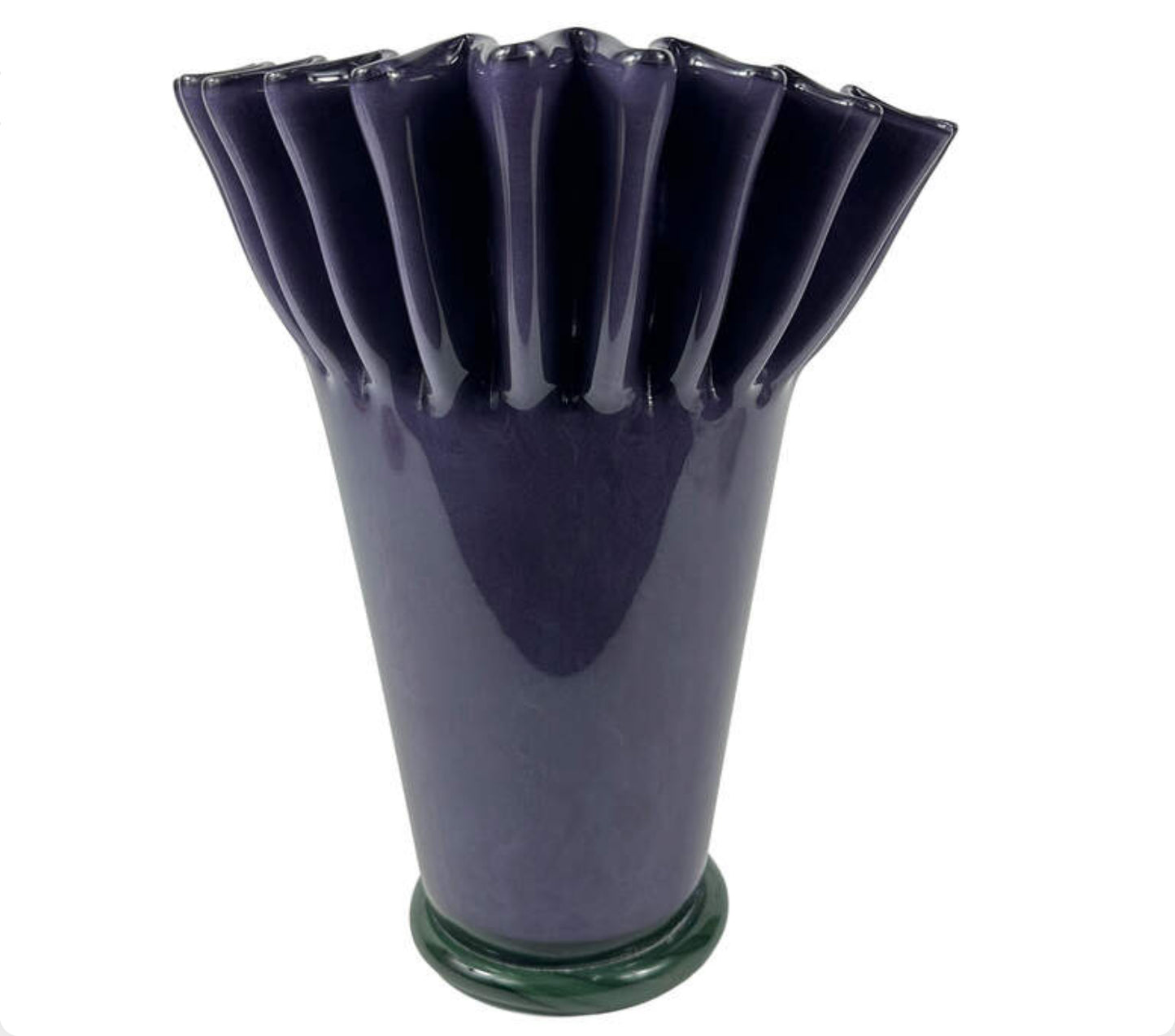 Glasvase Pflaume — große gerippte Form