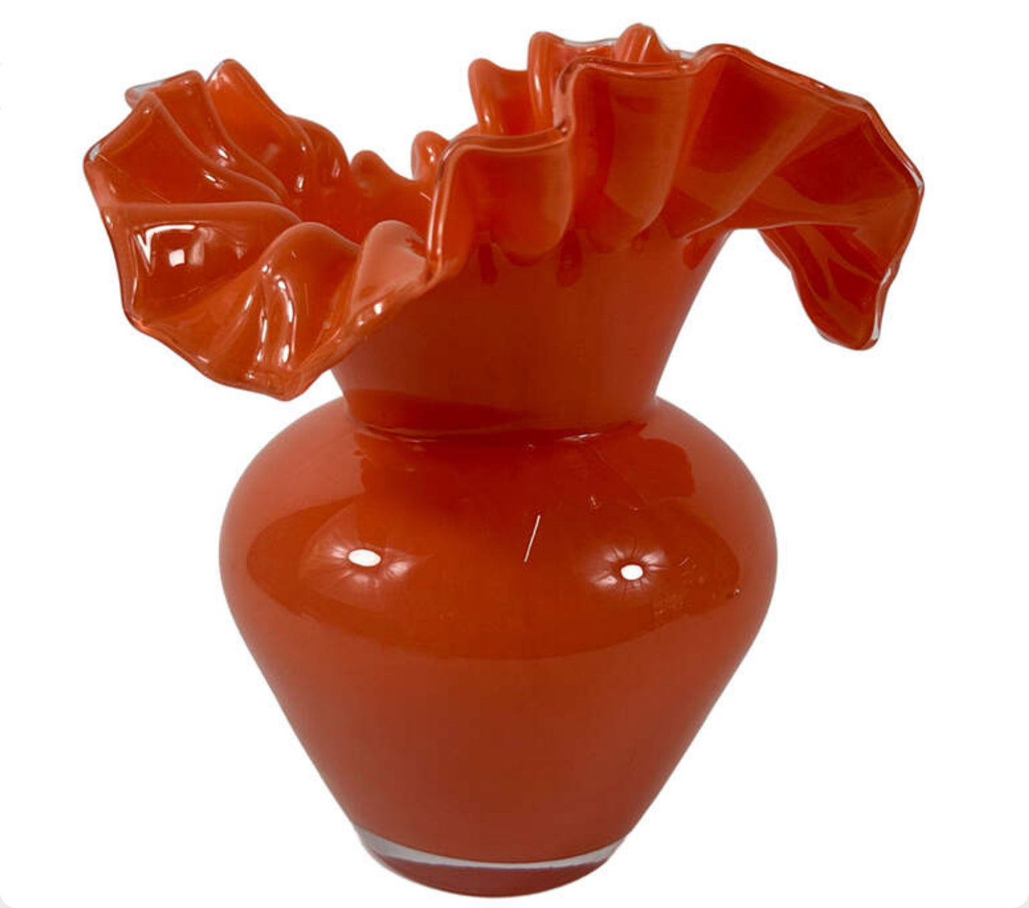 Glasvase Orange — geschwungene Form