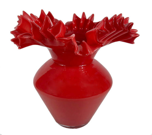 Glasvase Rot — großes Statement-Piece
