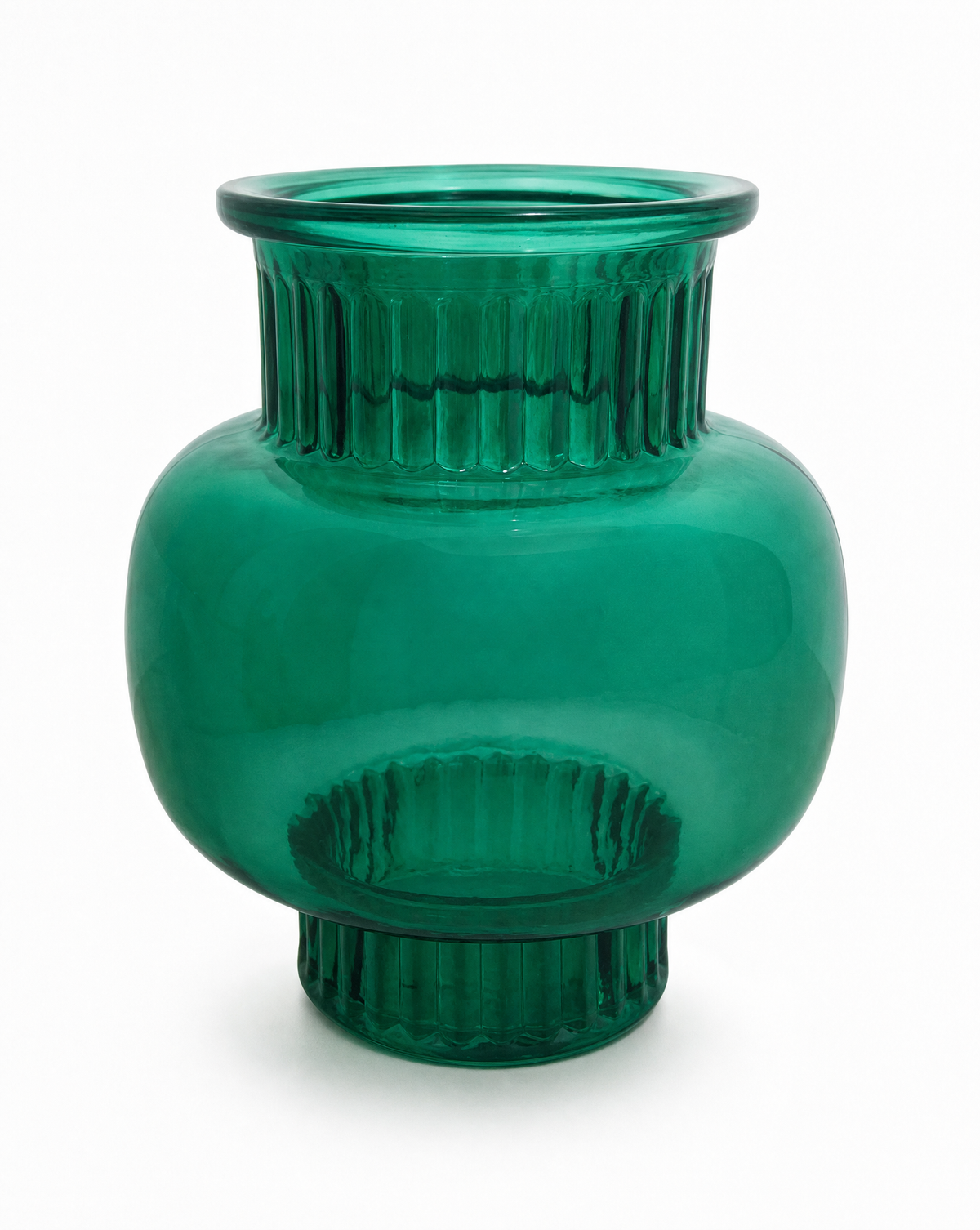 Glasvase Grün — klassische Form