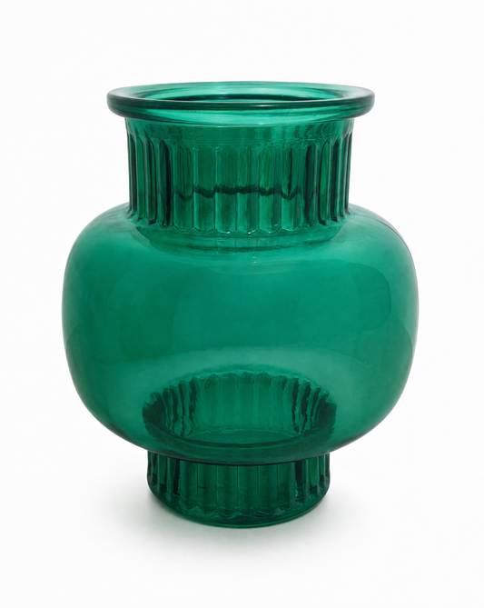 Glasvase Grün — klassische Form