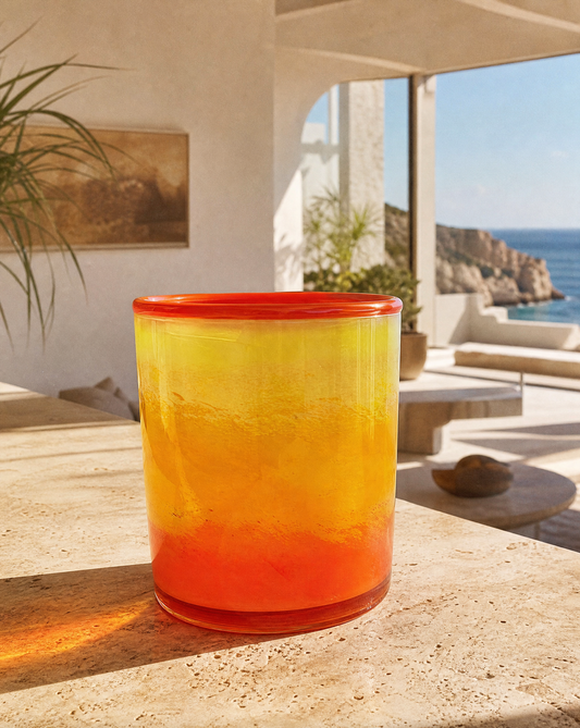 Glasvase Mehrfarbig Orange
