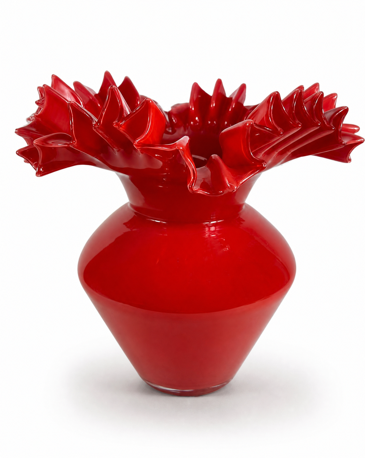 Glasvase Rot — großes Statement-Piece