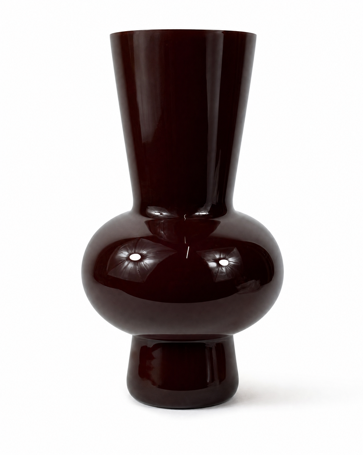 Glasvase Bordeaux Luster — schlanke Form
