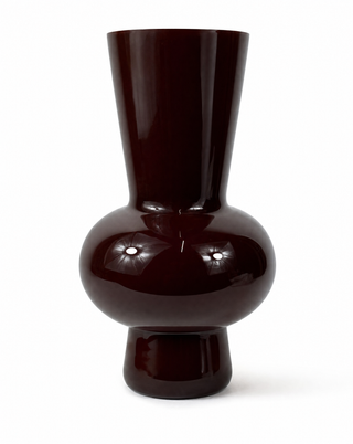 Glasvase Bordeaux Luster, schlanke Vase in Weinrot, 33 cm von LATÉLIO