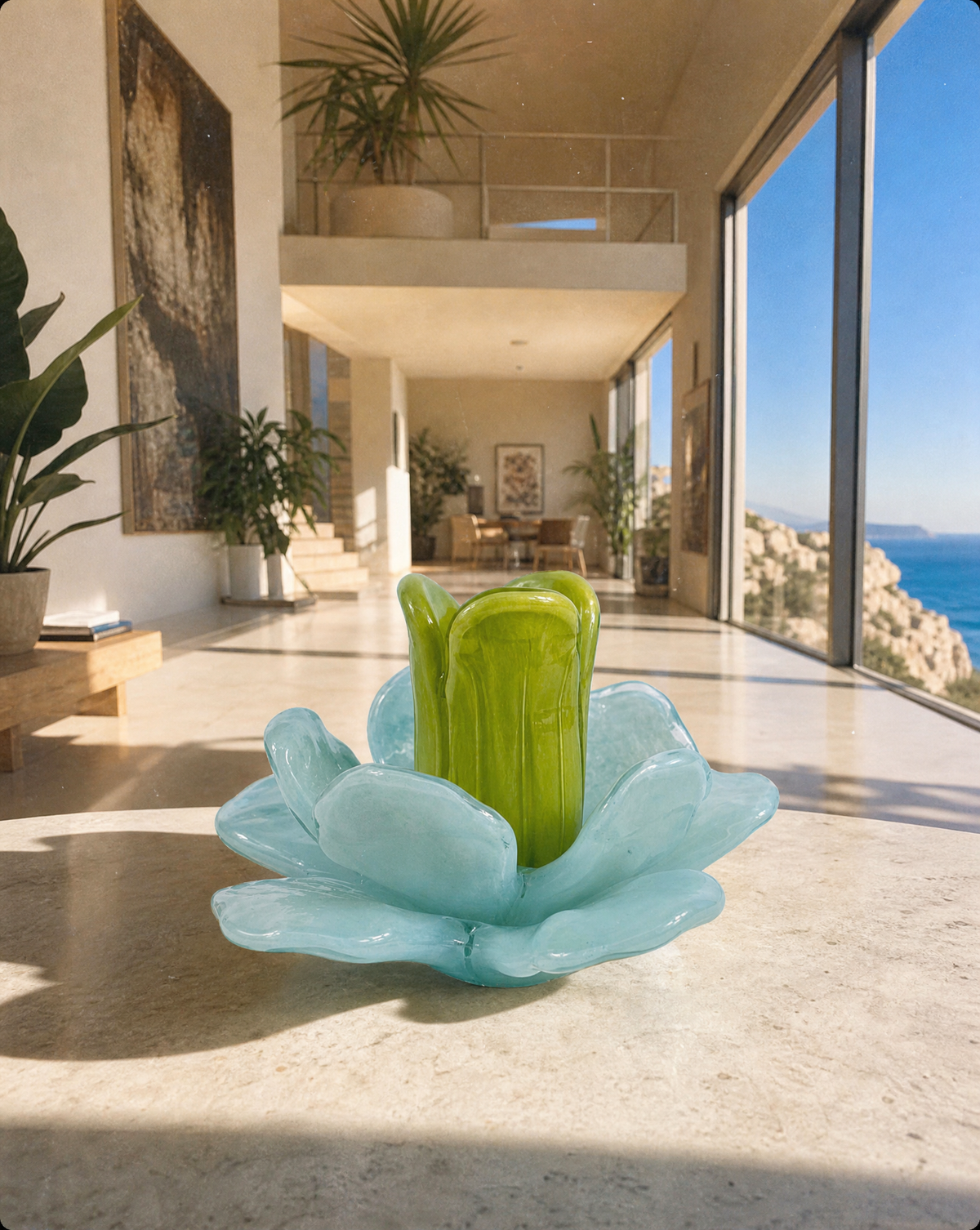 Kerzenhalter Glas — Blau