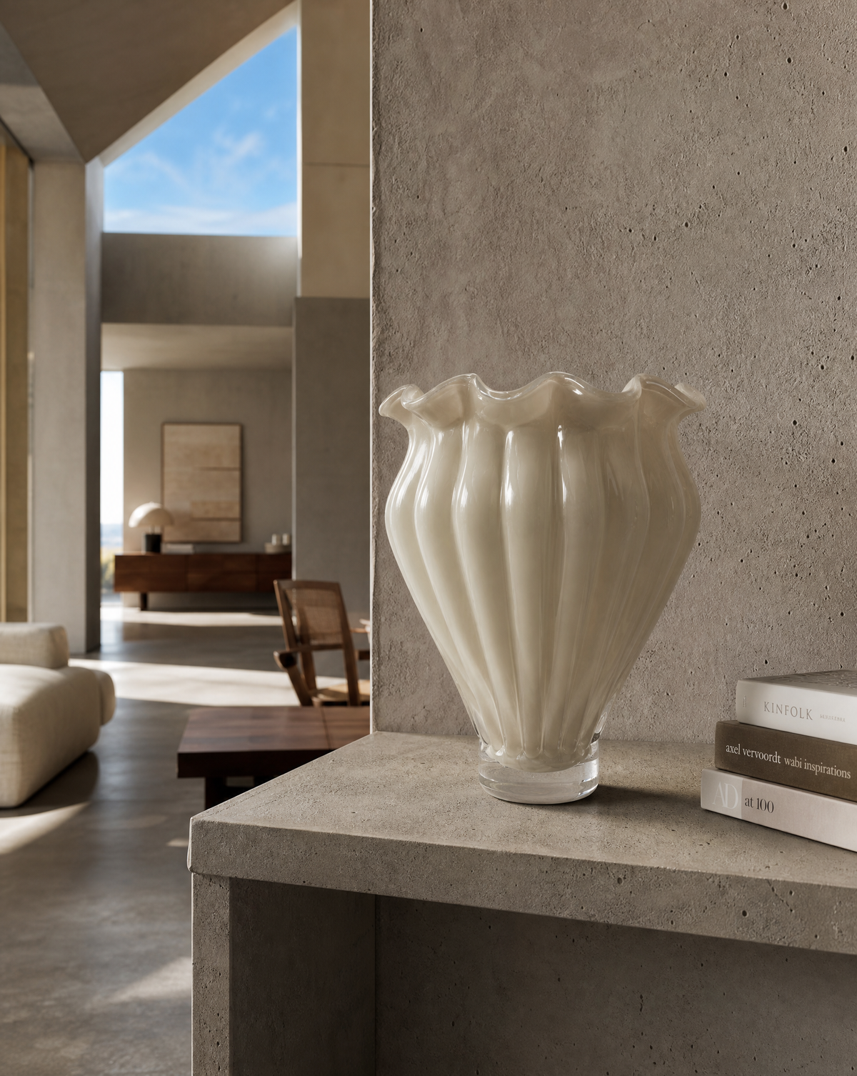 Glasvase Beige Luster — kleine Form