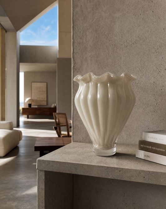 Glasvase Beige Luster — kleine Form
