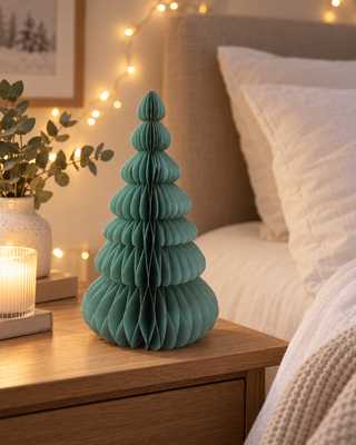 Papier Baum stehend mint 33 cm auf einem Nachttisch