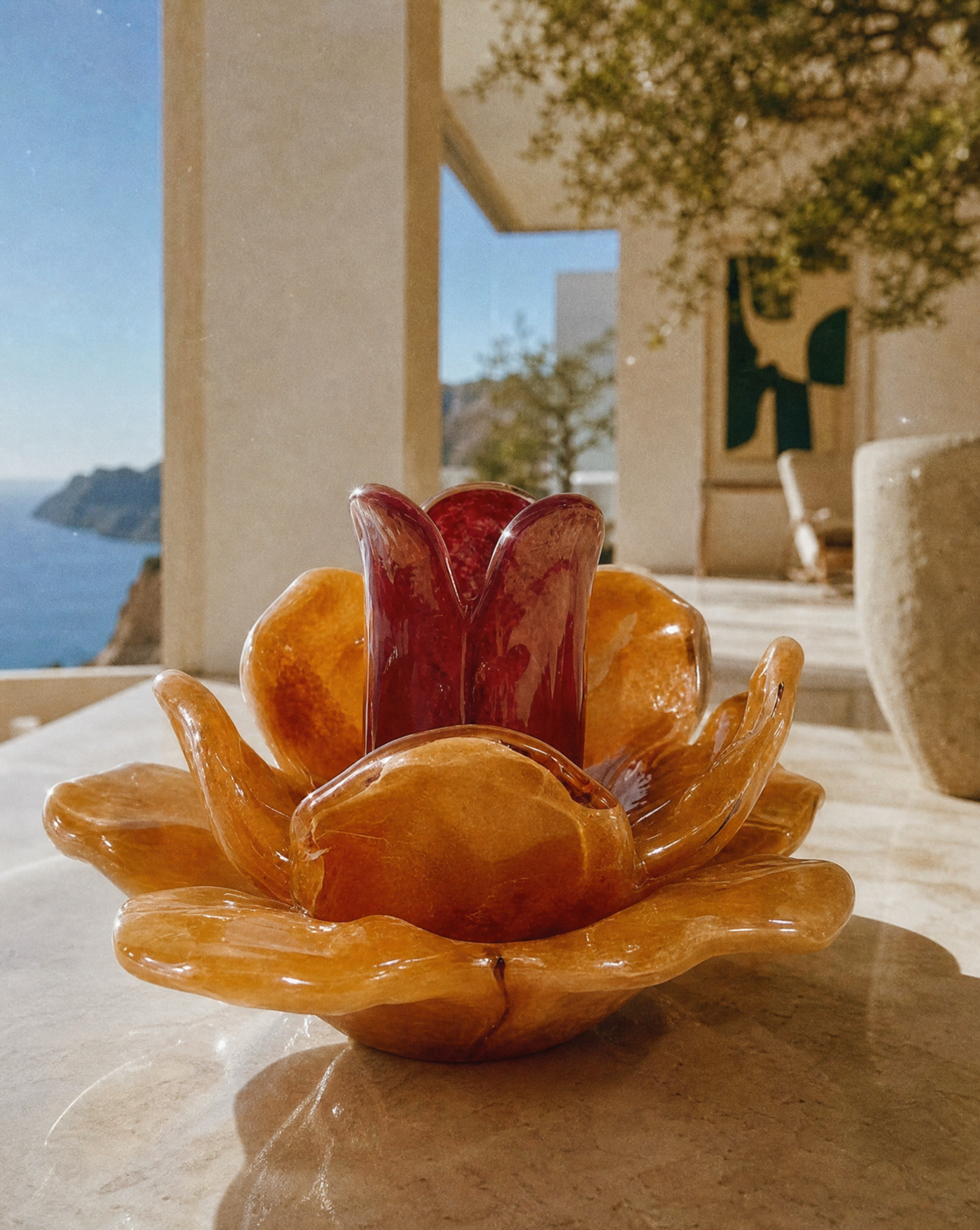 Kerzenhalter Glas — Peach